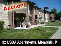 Real Estate Auction - USDA Apartment Complex, 32 Units, Government Owned - 80521 Henderson St., Memphis, MI 48041 - Interstate Auction Co.